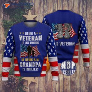 Being A Veteran Is An Honorable Ugly Christmas Sweater.