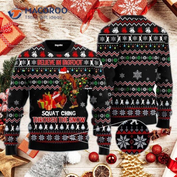 Believe In Bigfoot’s Ugly Christmas Sweater