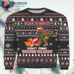 Believe In The Ugly Bigfoot Christmas Sweater