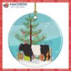 Belted Galloway Cow Christmas Ceramic Ornament