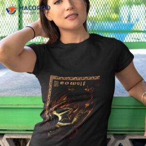 beowulf vs dragon retro design shirt tshirt 1