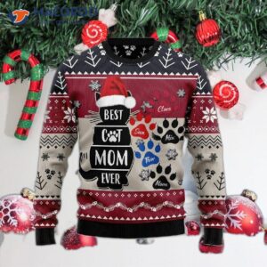 Best “cat Mom” Ever Ugly Christmas Sweater