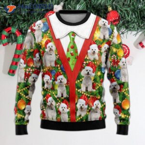 Bichon Christmas Pine Ugly Sweater