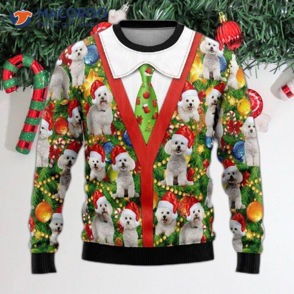 Bichon Christmas Pine Ugly Sweater