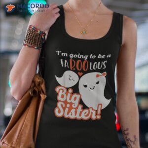 Big Sister Pregnancy Announcet Cute Ghost Girls Halloween Shirt