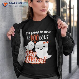big sister pregnancy announcet cute ghost girls halloween shirt tshirt 3
