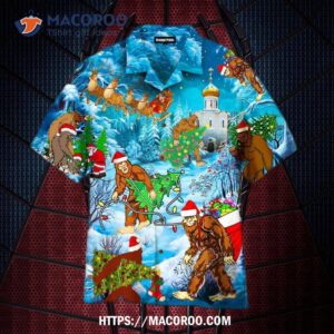 Bigfoot At Christmas Hawaiian Shirt