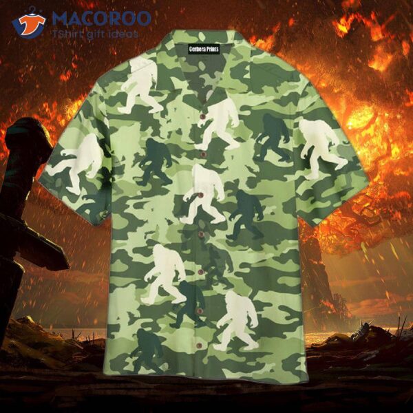 Bigfoot Camouflage Army Hawaiian Shirts