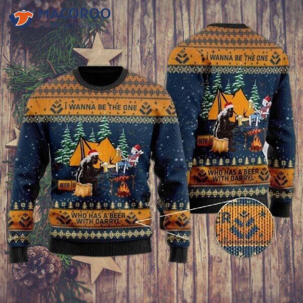 Bigfoot Camping Ugly Christmas Sweater