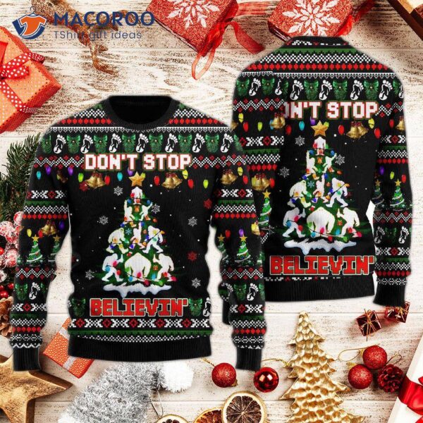 Bigfoot Christmas, Don’t Stop Believing In Ugly Christmas Sweaters