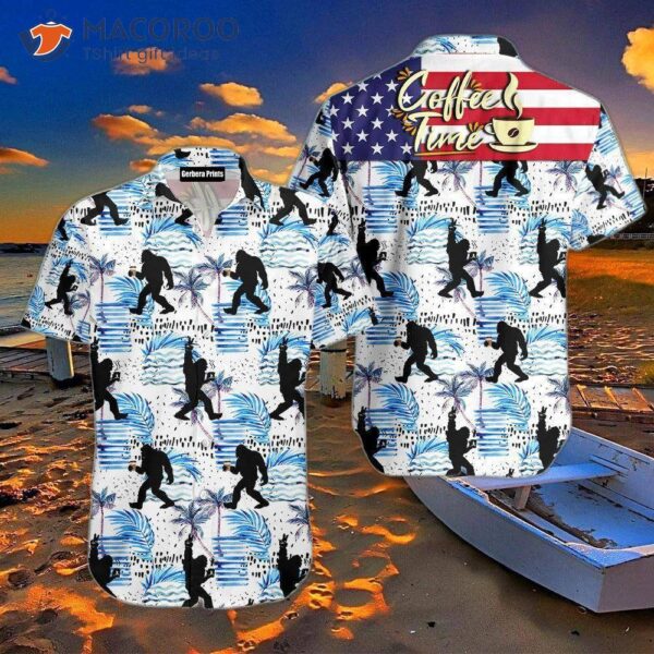 Bigfoot Coffee Time Hawaiian Shirt