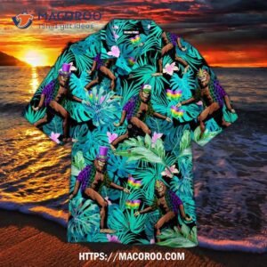 Bigfoot Happy Mardi Gras Fat Tuesday Carnival Tropical Hawaiian Shirt