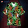 Bigfoot Is Proud Of The Lgbt Rainbow Flag And Green Leaf Hawaiian Shirts.
