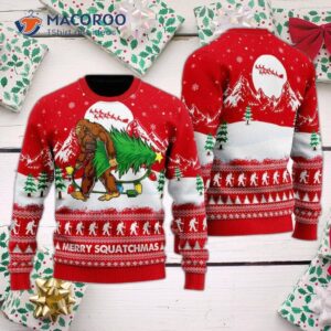 Bigfoot Merry Squatchmas Ugly Christmas Sweater