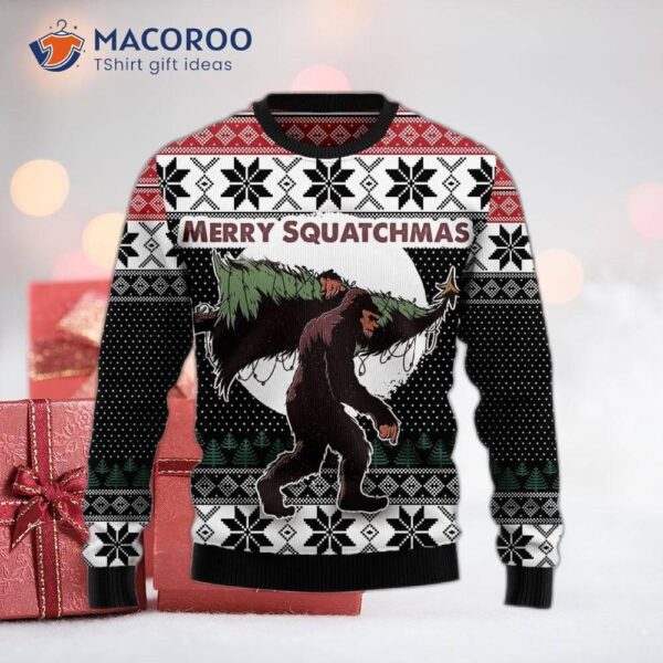 Bigfoot Squatchmas Ugly Christmas Sweater