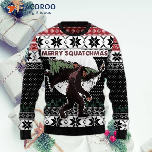 Bigfoot Squatchmas Ugly Christmas Sweater