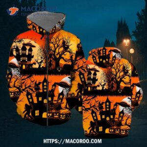 Bigfoot Ufo Cat Halloween Zip Hoodie All Over Print, Bulk Halloween Favors