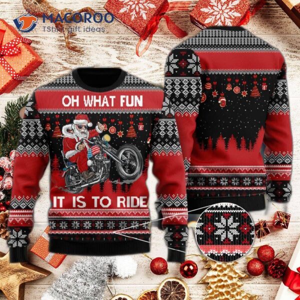 Biker Motorcycle Lover’s Ugly Christmas Sweater