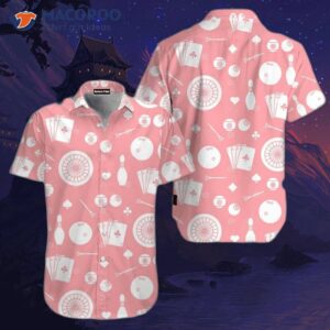 billiards bowling cards and a pink hawaiian shirt 0