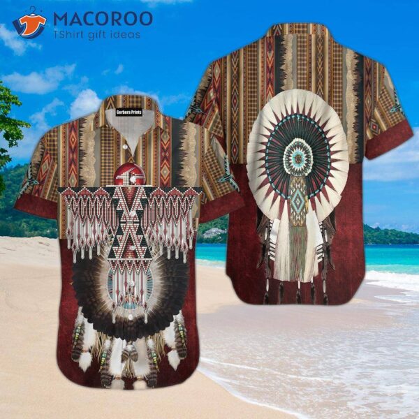 Bird Native American Pattern Red And Brown Hawaiian Shirts