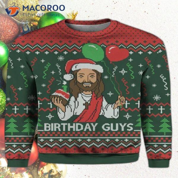 Birthday Guys’ Ugly Christmas Sweater