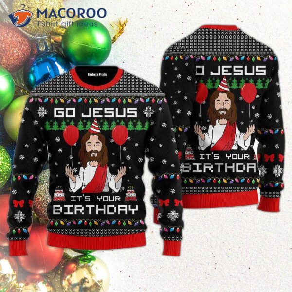 Birthday Jesus Ugly Christmas Sweater