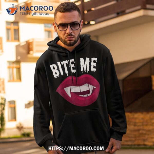 Bite Me! | Sexy Vampire Lips Fangs Halloween Shirt, Best Halloween Gifts For Adults