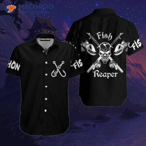 Black And White Fishing Reapers Hawaiian Shirt