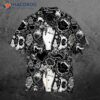Black And White Old-school Tattoo Pattern Hawaiian Shirts.