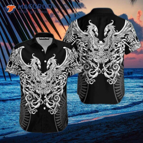 Black And White Phoenix Hawaiian Shirts