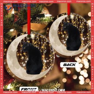 black cat and moon bright circle ceramic ornament cat lawn ornaments 2