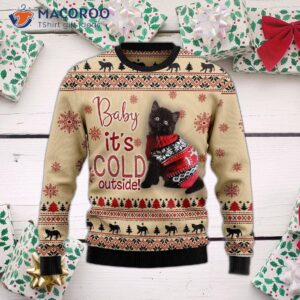 Black Cat Baby Ugly Christmas Sweater