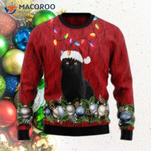 Black Cat Christmas Beauty Ugly Sweater