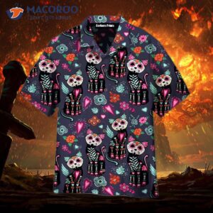 Black Cat Day Of The Dead Hawaiian Shirts