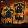 Black Cat Halloween And Yellow Hawaiian Shirts