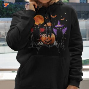 black cat halloween sitting on pumpkin shirt hoodie 2