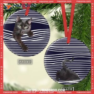 black cat look at you circle ceramic ornament cat christmas ornaments personalized 0