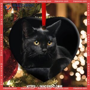 black cat lover kitty heart ceramic ornament cat lawn ornaments 1