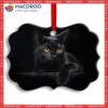 Black Cat Lover Kitty Metal Ornament, Cat Christmas Tree Ornaments