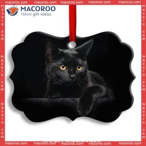 black cat lover kitty metal ornament cat christmas tree ornaments 0