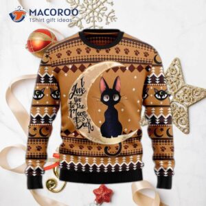 Black Cat Moon And Back Ugly Christmas Sweater