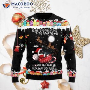 Black Cat Sleigh Ugly Christmas Sweater