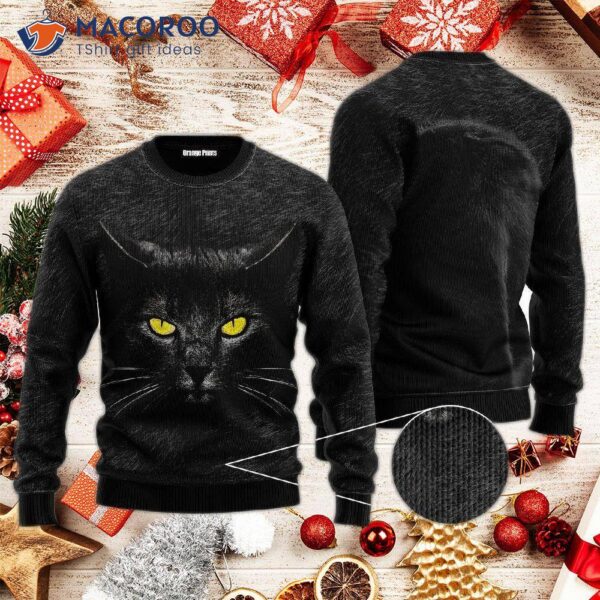 Black Cat Ugly Christmas Sweater