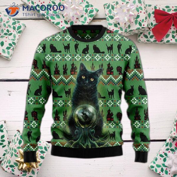 Black Cat Ugly Christmas Sweater