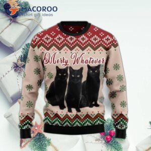 Black Cat Vintage Ugly Christmas Sweater