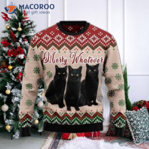 Black Cat Vintage Ugly Christmas Sweater