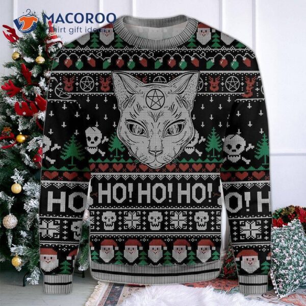 Black Cat Wicca Ugly Christmas Sweater