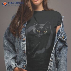 black cat yellow eyes shirt cats tee tshirt 2