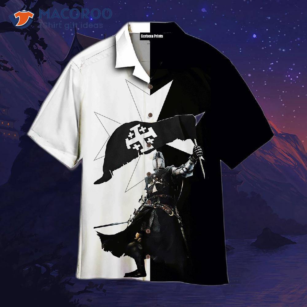 Black Templar Jerusalem And White Hawaiian Shirts Black Templar Jerusalem And White Hawaiian Shirts