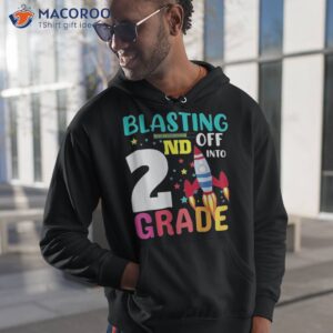 blasting off into 2nd grade funny back to school boys kids shirt hoodie 1